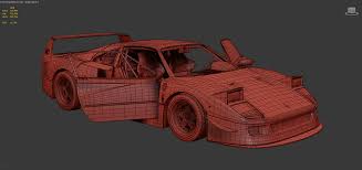 3d Model Of The Ferrari F40 With Interior And High Poly Engine Modeling Ferrari F40 Ferrari 3d Model