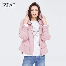 Buy Ziai Spring Trench Coat Women Light Pink Cool Hooded Jacket With Windproof Female Windbreaker For Casual At Affordable Prices Free Shipping Real Reviews With Photos Joom