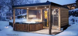 This carbon fiber infrared outdoor sauna is fully equipped with the best quality red cedar wood imported from. Garden Sauna With Shower And Jacuzzi Garden Jacuzzi Sauna Shower Sauna House Hot Tub Gazebo Sauna Design