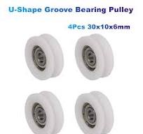 4Pcs/Lot U-Shape Groove Bearing Pulley 30x10x6mm Nylon Plastic Wheel for  Track Sliding, Glass Door, Window, Transmission Parts - AliExpress 13
