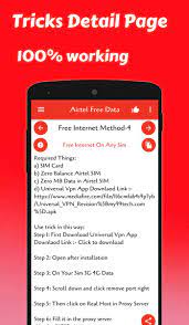 500mb data, follow instructions given inside. App For Airtel Free Internet Airtel Free Data For Android Apk Download