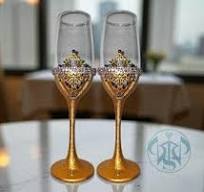 DIAMANTE Swarovski Champagne Flutes Prosecco Glasses Pair ...
