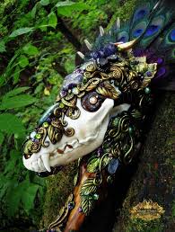 Coyote Spirit Skull Scepter Staff Wand Details Pagan Ritual Tool Created By Susan Tooker Of Spinning Castle Studios Coyote Skull Altar Art Animal Skulls