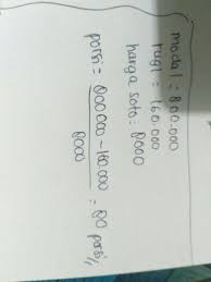 Jika pada hari itu jualannya habis semua, maka keuntungan pertama diperoleh pada saat penjualan ke. Seorang Penjual Soto Mengeluarkan Modal Sebesar Rp 800 000 00 Untuk Menjalankan Usahanya Dia Brainly Co Id