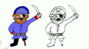 How to draw a pirate easy. How To Draw A Pirate In Easy Steps For Children Beginners Youtube