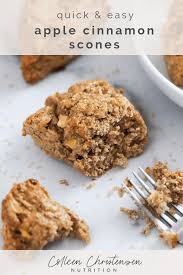 If you don't have cinnamon chips mix dry ingredients together (oatmeal, flours, baking powder, cinnamon). Easy Apple Cinnamon Scones Colleen Christensen Nutrition