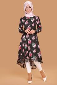 Cicek Desen Peplum Tunik Siyah Urun Kodu Obn603 79 90 Tl Long Sleeve Dress Fashion Dresses With Sleeves