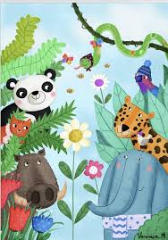 Cute Animal Characters With Veronica Montoya We Love Her Colourful And Textured Style In This Animal Illustration Kids Illustrations Kids Jungle Illustration