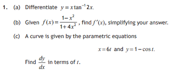 Differentiation Advanced Higher Maths