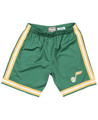 Official utah jazz for men. Mitchell Ness Synthetic Utah Jazz Swingman Shorts In Green For Men Lyst