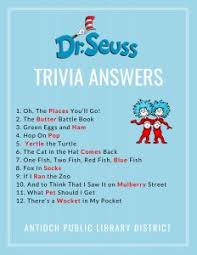 What is the color of the hat in the 400 hats of. Dr Seuss Trivia Answers Antioch Public Library District