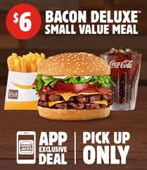 Deal Hungry Jack S 6 Bacon Deluxe Small Meal Via App Frugal Feeds