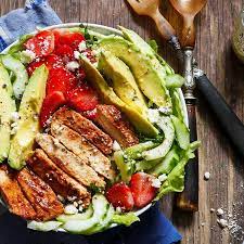 Grilled chicken salad contains lots of good nutrients, including protein, vitamins, and fiber, but has relatively few calories and therefore does not contribute to obesity. Grilled Chicken Salad Recipe With Avocado And Feta Chicken Salad Recipe Eatwell101
