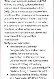 Check spelling or type a new query. Carolyn Callahan On Twitter Here S The Statement From Americanair On The Arrest Of Pilot Christian Martin At Flylouisville Martin Is Charged With Three Counts Of Murder In Connection To A 2015 Triple
