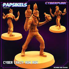 Crazy Ron Ron Pilar Cyberpunk Edgerunners 32mm Scifi Papsikels 