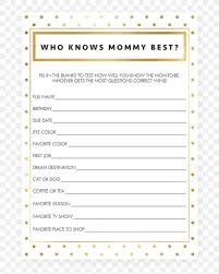 She (reese witherspoon) was living the dream — she was th. Baby Shower Mother Trivia Game Quiz Png 819x1024px Baby Shower Area Book Book Report Document Download