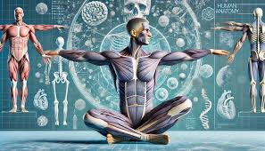 Illustration showing the scientific mechanism of yoga on the human body systems