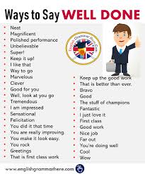 English Different Ways To Say Well Done English Grammar Here Learn English Words English Words English Vocabulary Words