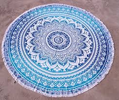 The most common gypsy tapestry material is cotton. Anokhi Art Blue Ombre Cotton Mandala Roundies Beach Throw Indian Mandala Tapestry Yoga Mat Picnic Mat Table Throw Hippy Boho Gypsy Tapestry Tablecloth Beach Towel Buy Online In Bermuda At Bermuda Desertcart Com Productid