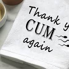 Thank You Cum Again Naughty Funny Wash Towel for Boyfriend Huaband Adult  Humor Gift (Thank You Cum Again)