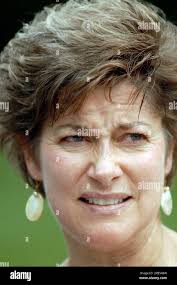 Guest, Tina Showalter, of Louisville, Ky., turns to look back after leaving  the first birthday party for Dannielynn Birkhead, daughter of the late Anna  Nicole Smith,