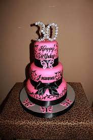 Birthday cake for 30 year old women. Pink Black 30th Birthday Cake 30th Birthday Cake For Women 30 Birthday Cake 40th Birthday Cakes