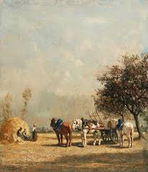 Landscape with Cattle, Sheep and Distant Figure by Herbert Pugh