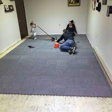 Let's face it, basements tend to be more cold and damp than the remainder of the home. Basement Modular Carpet Tiles With A Raised Lock Together Base