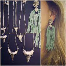 High Horse Mermaid Inspired Collection Sharks Tooth And Tasseled Earrings Jewelry Design Horse Jewelry Jewelry Design Tasseled