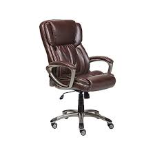 Serta Leather Computer And Desk Office Chair Fixed Arms Biscuit Brown 43520 At Staples Leather Office Chair Office Chair Executive Office Chairs