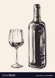 Hand Drawn Wine Glass And Bottle Royalty Free Vector Image Affiliate Wine Glass Hand Drawn Ad Bottle Drawing Wine Bottle Drawing Glasses Sketch