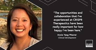 Annie Yang Weaver, Senior Director in Clinical Development at @CRISPRTX  believes in seeing an opportunity, advancing it forward, and being ready to  adapt to changes. Learn more about working at CRISPR Therapeutics