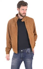 Veste en daim marron homme. Blousons Daim Nubuck Homme La Canadienne