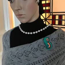 Marie-Christine PAVONE Broche HORS-SÉRIE Chat Sonia Petite Broche Chat  Galalithe Bleu Turquoise Faite Main et Peinte Bijoux Créateur Français