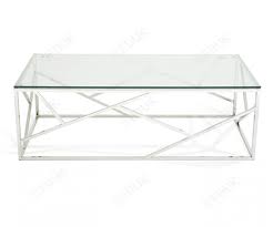 Finished in smoked oak, this coffee table is the perfect centerpiece for your home. Serene Furnishings Phoenix Stainless Steel Frame With Clear Glass Top Coffee Table Furnituredirectuk Net