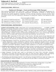 restaurant manager resume sample