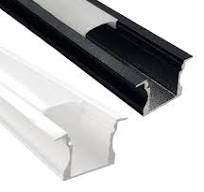 Profilo in alluminio da incasso Bianco e Nero | 2 metri | per strisce LED