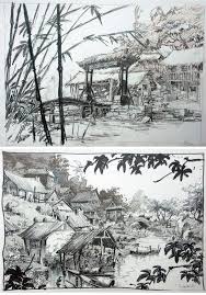 Desenhos Originais De Mulan Por Regis Loisel Thecab The Concept Art Blog Concept Art Drawing Disney Concept Art Environment Concept Art
