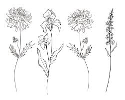 Birth month flowers tattoo black and white. Birth Month Flowers Side By Side Birth Flower Tattoos Chrysanthemum Tattoo Flower Vine Tattoos