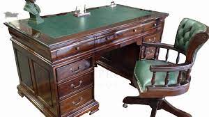 Lombardo Office Writing Desk 150cm With Matching Captains Chair Antique Reproduction Shop