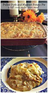 A great recipe for leftover meat! Cooking On A Budget Pulled Pork And Mashed Potato Pie Pork Roast Recipes Pulled Pork Recipes Pork Loin Recipes