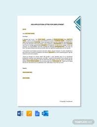 Free Job Application Letter For Employment Template Word Google Docs Apple Pages Outlook In 2020 Application Letter For Employment Application Letters Simple Job Application Letter
