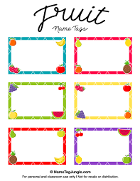 Printable Fruit Name Tags Fruit Names Name Tag Templates Name Tags