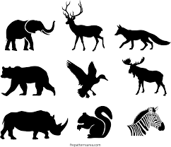 Wildlife Animals Silhouette Stencil Printable Template