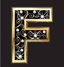 F Gold Letter With Swirly Ornaments Gold Letters Alphabet Wallpaper Lettering