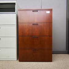 Professional supplier of 4 drawer steel filing cabinet. Used Ofs Wood 4 Drawer Lateral File Cabinet Mahogany Fil1634 001 Dallas Desk Inc