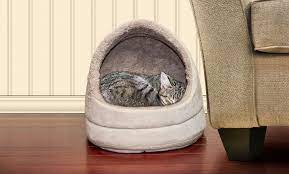 Utopiay handmade rattan cat bed/circular wicker cat bed sofa/rattan woven cat basket with soft cushion,5750cm,beige. Furhaven Hideaway Dome Or Cup Style Cat Bed Pet Beds Groupon