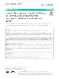 Training course on nitrous oxide sedation in dentistry for dental auxiliaries. Pdf Impact Of Non Surgical Periodontal Therapy On Serum Resistin And Periodontal Pathogen In Periodontitis Patients With Obesity