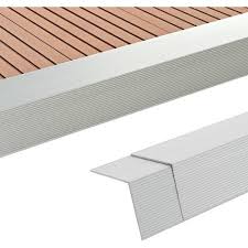 Carrelage anthracite ou gris foncé. Corniere De Terrasse 5 Pcs Aluminium 170 Cm Argente