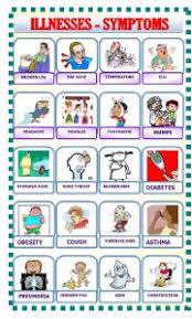 Health and illnesses vocabulary can be easily trained with the help of flashcards. Ilnesses Esl Worksheet By Marceprema